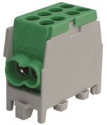 Main Terminal Block Al/Cu HLAK 25-1/2 M2, 2x 25/16mm²/ 2x 16/10mm², 130/100A 1000VAC/DC, 2.5/2Nm, TS35, green
