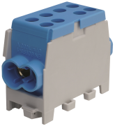 Main Terminal Block Al/Cu HLAK 35-1/2 M2, 2x 35/25mm²/ 2x 25/16mm², 160/125A 1000VAC/DC, 3.5/2.5Nm, TS35, blue