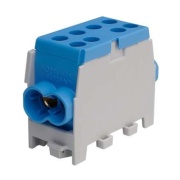 Main Terminal Block Al/Cu HLAK 35-1/2 M2, 2x 35/25mm²/ 2x 25/16mm², 160/125A 1000VAC/DC, 3.5/2.5Nm, TS35, Pollmann, blue