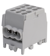 Main Terminal Block Al/Cu HLAK 25-1/4 M2, 2x 25/16mm²/ 4x 16/10mm², 130/100A 1000VAC/DC, 2.5/2Nm, TS35, grey