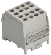 Main Terminal Block Al/Cu HLAK 25-1/6 M2, 2x 25/16mm²/ 6x 16/10mm², 130/100A 1000VAC/DC, 2.5/2Nm, TS35, grey