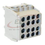 Main Terminal Block Al/Cu HLAK 25-1/6 M2, 2x 25/16mm²/ 6x 16/10mm², 130/100A 1000VAC/DC, 2.5/2Nm, TS35, Pollmann, grey