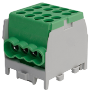 Main Terminal Block Al/Cu HLAK 25-1/6 M2, 2x 25/16mm²/ 6x 16/10mm², 130/100A 1000VAC/DC, 2.5/2Nm, TS35, green