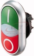 Push-button M22-DDL-GR-X1/X0, head| green (I), light, red (O), ø22.5mm, 5pcs/pck, IP67, Eaton