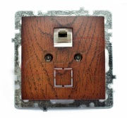 Socket Touran, mech.| RJ45 cat.5e, flush mount, Nilson, cherry