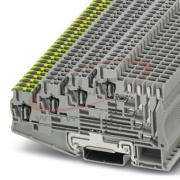 Ground Terminal Block ST 2.5-PE/3L/1P, spring-cage, 50pcs/pck, Phoenix