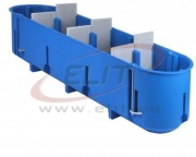 Junction Box P4x60D, 4x 60|ø68x63 w. screws, cavity wall, HF, Simet, blue