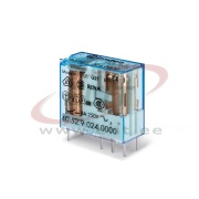 Relay 40.52, 2CO (DPDT) 8A 250VAC, cv 24VAC, 5mm pin pitch, PCB mount, TS35 sockets (95.05/55/P5/85.3/95.3/65), Finder