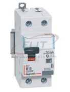 Residual Current Operated Circuit Breaker DX³, 1B+N 10A 230VAC 10kA, 30mA type AC, N right hand, 2M, Legrand