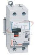 Residual Current Operated Circuit Breaker DX³, 1B+N 16A 230VAC 10kA, 30mA type AC, N right hand, 2M, Legrand