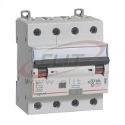 Residual Current Operated Circuit Breaker DX³, 4C 32A 400VAC 6/10kA, 30mA type AC, N right hand, 4M