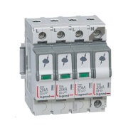 Surge Arrester, 3P+NPE, T2, Uc 320VAC, discharge current (8/20μs)| Imax 20kA, In 5kA, 4..35mm², TT/TNS, Legrand