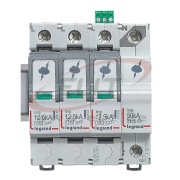 Surge Arrester, 3P+N, FS, T1+T2, Uc 320VAC, impulse current (10/350μs) Iimp 12.5kA/(N-PE)50kA, discharge current (8/20μs)| Imax 60kA, In 25kA/(N-PE)50kA, TT/TNS, Legrand