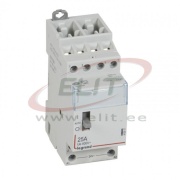 Modular Contactor CX³, 4NO 25A 400VAC, cv 24VAC, handle, 2M, TS35, Legrand