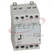 Modular Contactor CX³, 4NO 40A 400VAC, cv 230VAC low noise, handle, 3M, TS35, Legrand