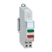 Push-Button CX³, 0-1/1-0 1NO/1NC 20A 250VAC, 1M, TS35, Legrand, green/red