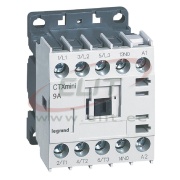 Mini Contactor CTXmini, 4kW 9/20A 3x400VAC, 1NO 10A 240VAC, cv 230VAC, TS35, panel mount, Legrand