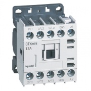 Mini Contactor CTXmini, 5.5kW 12/20A 3x400VAC, 1NO 10A 240VAC, cv 230VAC, TS35, panel mount, Legrand