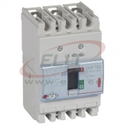 Moulded Case Circuit Breaker DPX³ 160, 100A 3x400VAC 36kA, short-circuit protection 0.8..1In, overload protection 10In, incl. screws/ cage clamps Al/Cu 70/95mm², panel mount, Legrand