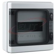 SM Distribution Box VORTEX, 12M, Ui= 1500V AC/DC, PEN 12+12, 259x298x140mm, PC/ABS, -25..60°C, UV-stable, HF, cl. II, IP65 IK10, Maxpro, transparent, grey