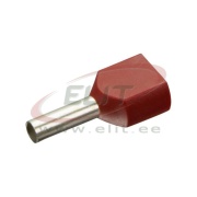 Twin Wire-End Ferrule w. Collar Ct 015012 wc, 2x1.5x12mm, 100pcs/pck, red