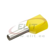 Twin Wire-End Ferrule w. Collar Ct 010010 w, 2x1x10mm, 500pcs/pck, yellow