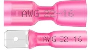 Connector Con vv 6.3 ^Tab Con mh 6.3, set, fully heat shrink insulated, 0.5..1.5mm² 300V, 0.8x6.3mm| 638, -25..75°C, polyolefin, 50pcs/pck, red