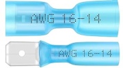 Connector Con vv 6.3 ^Tab Con mh 6.3, set, fully heat shrink insulated, 1.5..2.5mm² 300V, 0.8x6.3mm| 638, -25..75°C, polyolefin, 50pcs/pck, blue