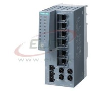 Scalance XC106-2, Unmanaged IE Switch, 6x 10/100 Mbit/s RJ45 ports, 2x 100 Mbit/s multimode BFOC, LED diagnostics, error-signaling contact w. set button, redundant power supply, Siemens
