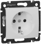 Socket Valena, mech.| 2P+E Schuko w. shutters, 10/16A 250VAC, 2.5mm² screw clamp, white