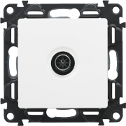 Socket Valena, mech.| TV 1.5dB 4..2400MHz, plug Ø9.5mm, white