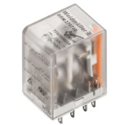 Relay DRM570024LT, 4CO 5A 250VAC, cv 24VDC, test button, LED, gold-plated AgNi flash, Weidmüller