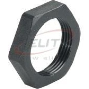 Locknut Synthetic, M25x1.5, wrench 32mm, thread 7mm, -40..100°C, glass fiber reinforced polyamide, HF, Agro, black