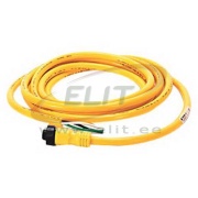 Sensor/Actuator Cable 889D, M12 90° 8pin socket » M12 8pin plug, 1.5A 300VAC/36VDC, 20..105°C, L5m PVC cable, IP67, Nema6P, Allen-Bradley, yellow