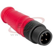 Shorting Plug 898D, M12, 2NC 4A 30VDC, IP67, Nema6P, Allen-Bradley, red
