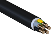 Power Cable CYKY-J, 5x2.5mm² 450/750V -15..70°C, 100m/pck, black