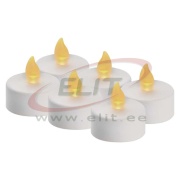 Pack of 6pcs Flameless LED Tealight Candles for Decoration with CR2032 batteries, IP20, white, Emos