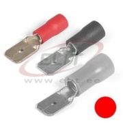 Tab Con mh 2.8 r, insulated, 0.5..1.5mm² 300V, 0.8x2.8mm| 288, -25..75°C, PVC, brass, 100pcs/pck, red