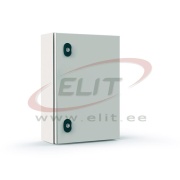 Mild Steel Wall-Mount Enclosure E COR, 300Wx300Hx150D, plain door, mounting plate, 1x gland plate 210x55, 1x lock w. ø3mm double bar key, C3M| epoxy resin layer, IP66 IK10, Nema4, ETA, grey