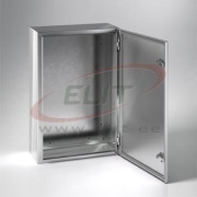 Stainless Steel Wall Mount Enclosure ECOR, 400Wx300Hx150D, plain door, mounting plate, 1lock w. ø3mm double bar key, AISI304L, IP66 IK10, NEMA4X, ETA