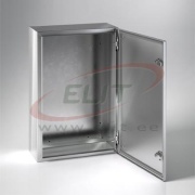 Stainless Steel Wall Mount Enclosure ECOR, 400Wx500Hx200D, plain door, mounting plate, 1lock w. ø3mm double bar key, AISI304L, IP66 IK10, NEMA4X, ETA