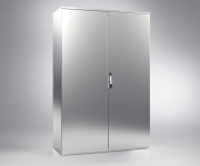 Stainless Steel Monobloc Cabinet E MOX, 1200Wx2000Hx400D, double blank door, mounting plate, lever-operated double bar locking w. 3mm double-bit insert, cable entry bottom plates, seal, AISI 304L, CE/EX/TÜV/RINA/UL/EAC/RoHS, IP66 IK10, Nema12