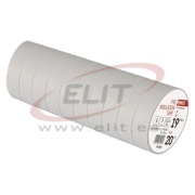 Insulating tape, 19mm x 20m, dielectric strength 40 kV/mm, PVC, UV resistant, water resistant, -25..90°C, white, Emos