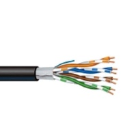 Outdoor Network Cable UTP, 4x2x23AWG cat5e 100MHz, solid PE outdoor duct, 305m/box, black