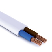 Flexible Cable H03VVH2-F, 2x0.75mm² 300/300V -10..60°C, 100m/pck, white