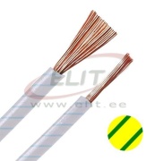 Wire H05V-K, 0.75mm² 300/500V -40..70°C, 100m/pck, yegr