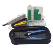 Network Tool Kit 2KT-2170, incl. cable stripper, cable crimper, cable tester, punch down impact tool LSA-Plus, wire cutter, card knife