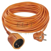 Extension Cord 30m with plug, socket 1x 2P+E Schuko 16A 250V, cable H05VV-F3G 1,5 mm2, orange, Emos