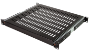 Shelf 19in, 1U D350 4points, rack D600, load 35kg, incl. polt kit, black