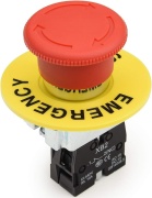 e-Stop Push-button, D40 red mushroom, turn to release, ø22.5mm, 1NC 10A 250VAC